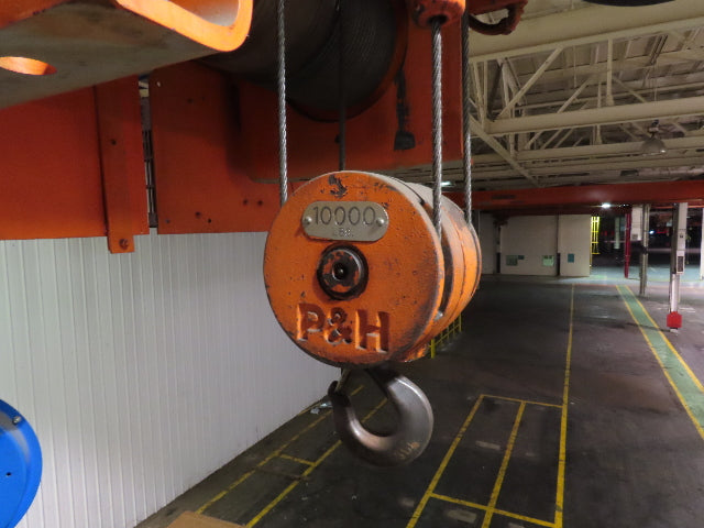 Cleveland Tramrail P&H 5 Ton Single Girder Underhung Bridge Crane 35' 10" Span