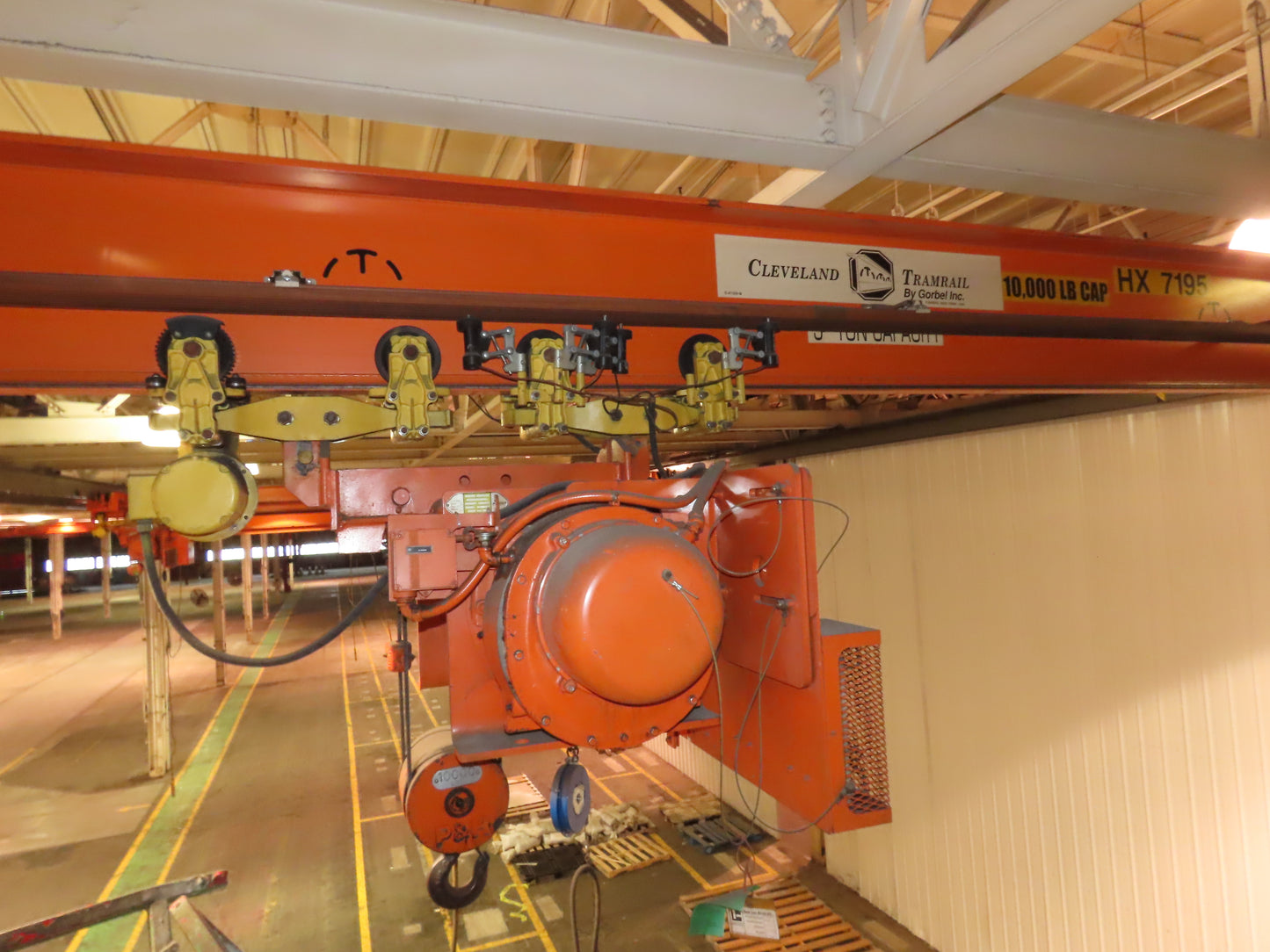 Cleveland Tramrail P&H 5 Ton Single Girder Underhung Bridge Crane 35' 10" Span