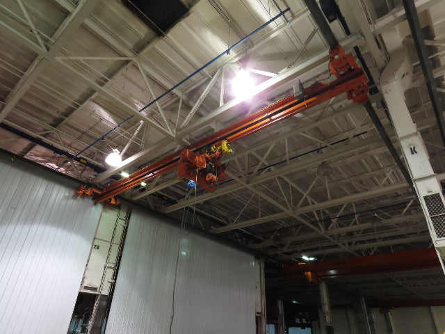 Cleveland Tramrail P&H 5 Ton Single Girder Underhung Bridge Crane 35' 10" Span