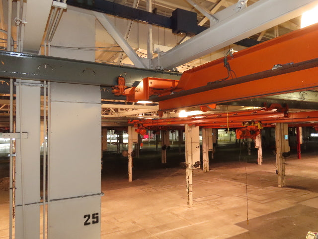 Cleveland Tramrail P&H 5 Ton Single Girder Underhung Bridge Crane 35' 10" Span