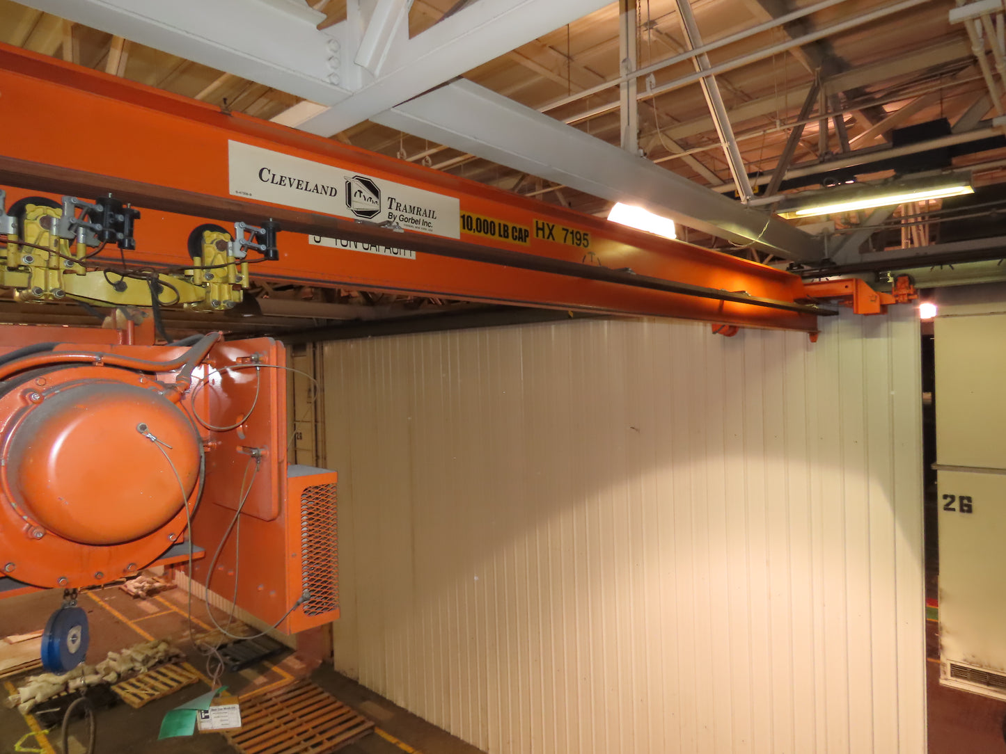 Cleveland Tramrail P&H 5 Ton Single Girder Underhung Bridge Crane 35' 10" Span