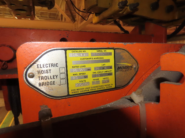 Cleveland Tramrail P&H 5 Ton Single Girder Underhung Bridge Crane 35' 10" Span