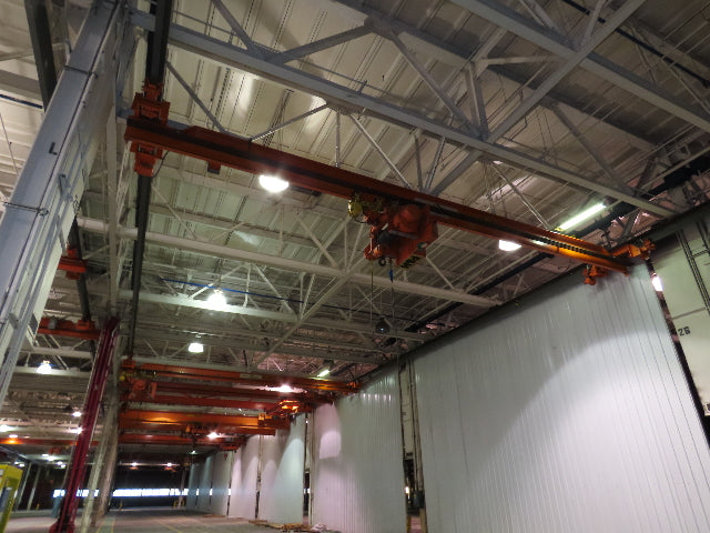 Cleveland Tramrail P&H 5 Ton Single Girder Underhung Bridge Crane 35' 10" Span
