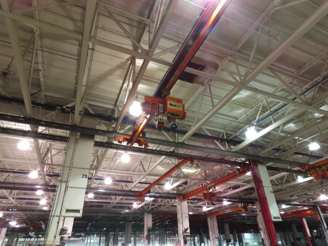 Cleveland Tramrail P&H 5 Ton Single Girder Underhung Bridge Crane 35' 10" Span