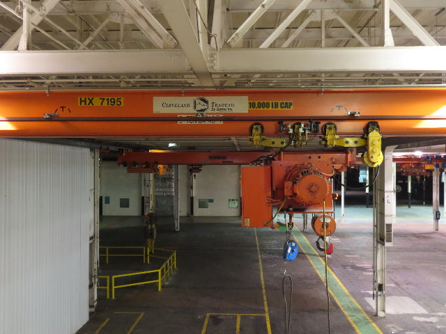 Cleveland Tramrail P&H 5 Ton Single Girder Underhung Bridge Crane 35' 10" Span