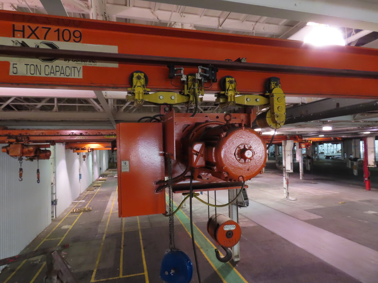 Cleveland Tramrail P&H 5 Ton Single Girder Underhung Bridge Crane 35' 10" Span