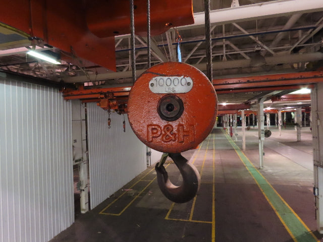 Cleveland Tramrail P&H 5 Ton Single Girder Underhung Bridge Crane 35' 10" Span