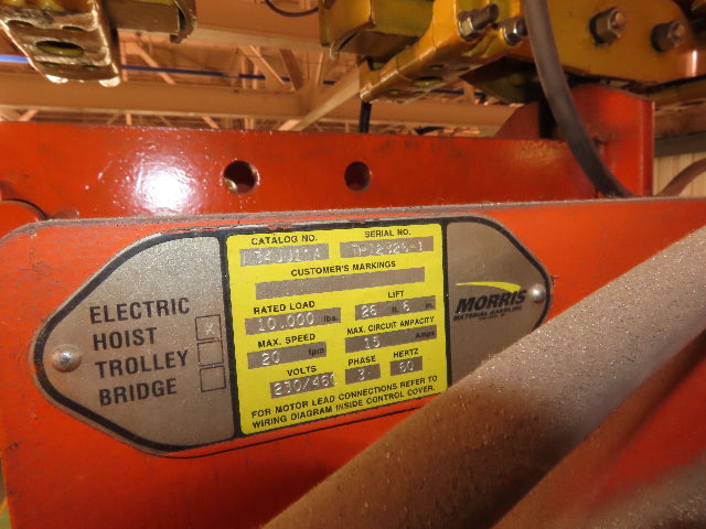 Cleveland Tramrail P&H 5 Ton Single Girder Underhung Bridge Crane 35' 10" Span