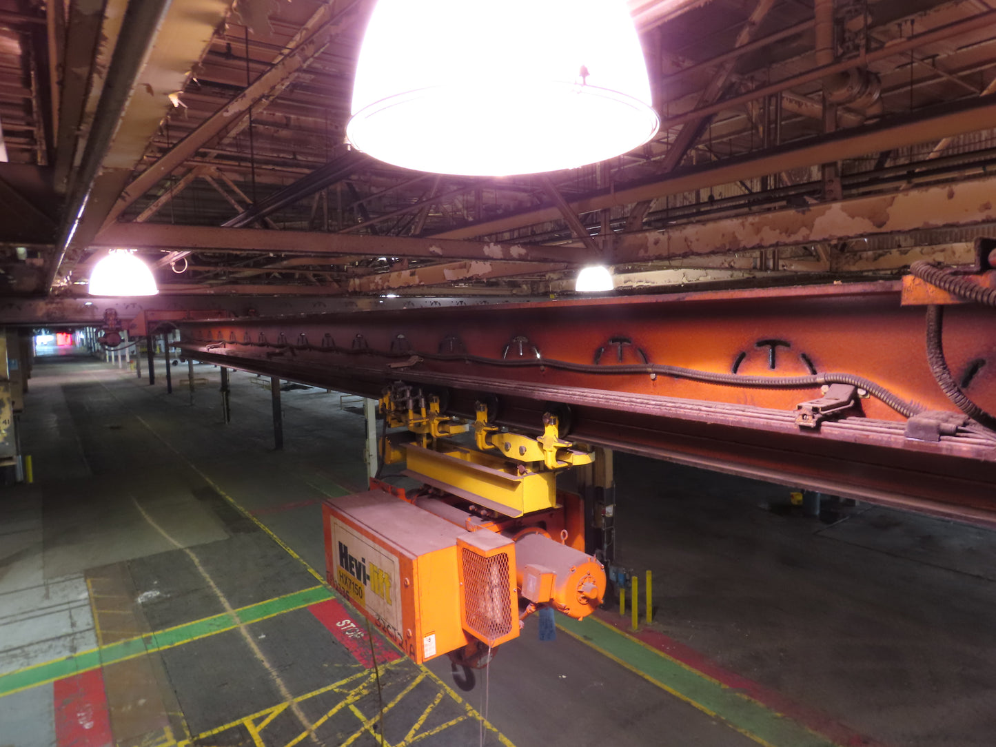 Cleveland Tramrail P&H 4 Ton Single Girder Underhung Bridge Crane 34' 10" Span