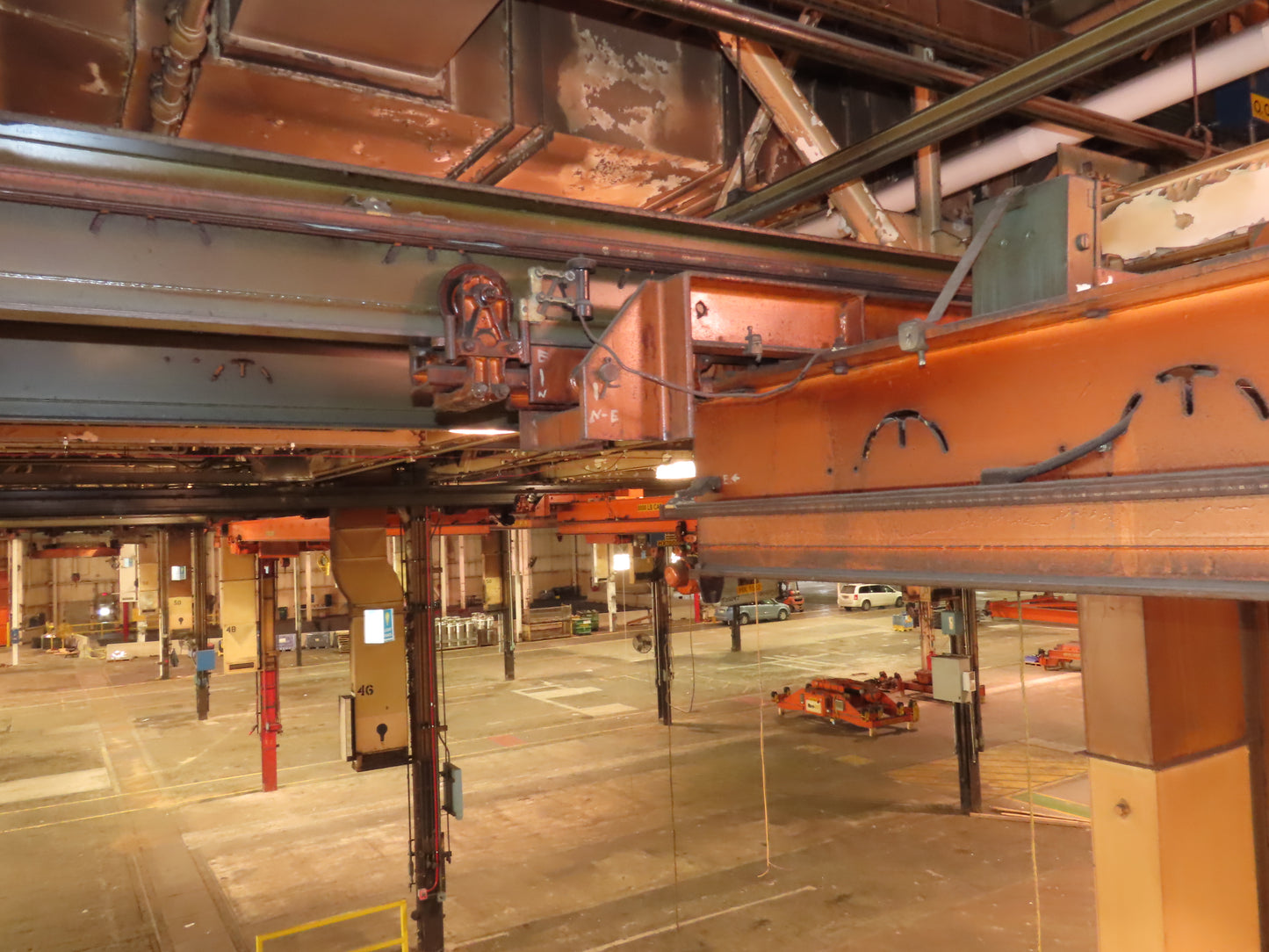 Cleveland Tramrail P&H 4 Ton Single Girder Underhung Bridge Crane 34' 10" Span
