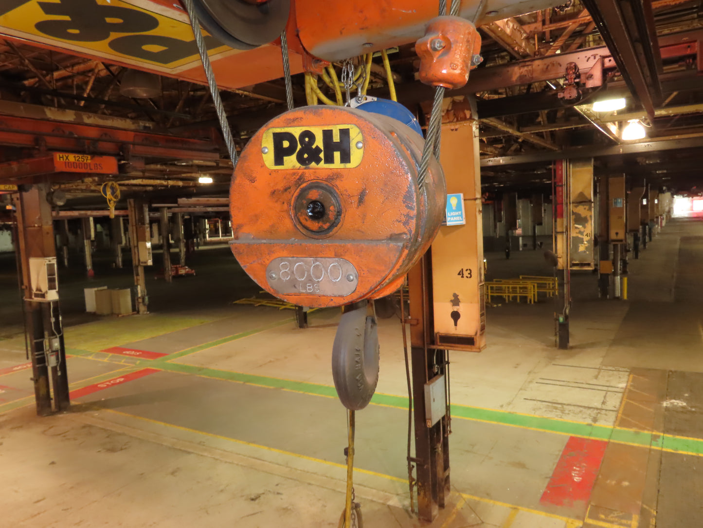 Cleveland Tramrail P&H 4 Ton Single Girder Underhung Bridge Crane 34' 10" Span
