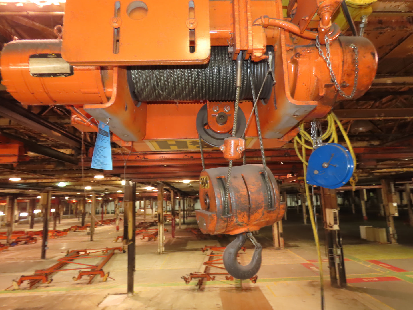 Cleveland Tramrail P&H 4 Ton Single Girder Underhung Bridge Crane 34' 10" Span