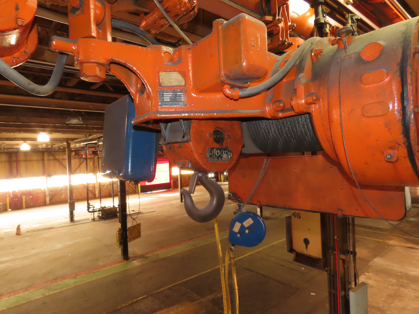 Cleveland Tramrail P&H 4 Ton Single Girder Underhung Bridge Crane 34' 10" Span