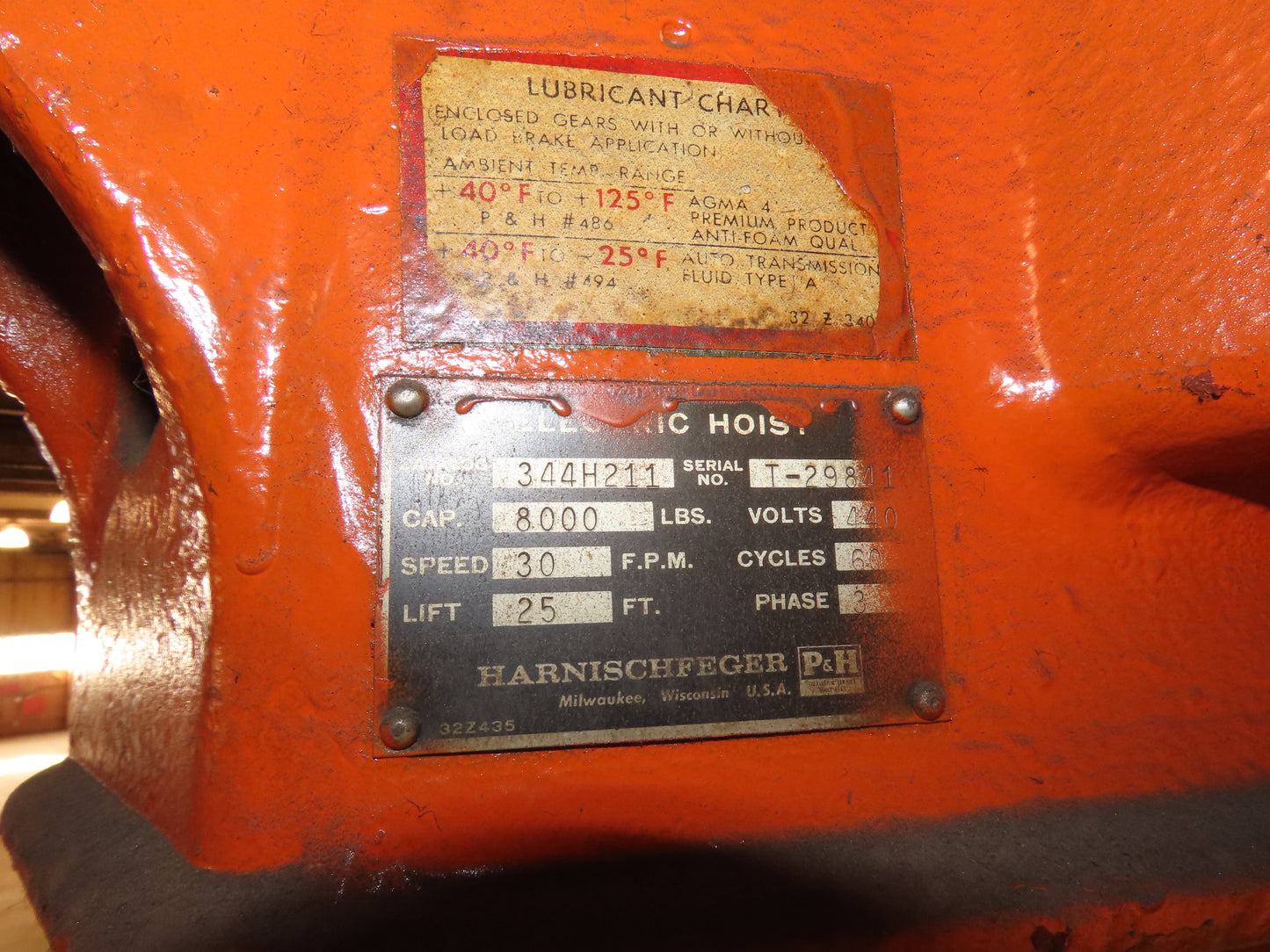 Cleveland Tramrail P&H 4 Ton Single Girder Underhung Bridge Crane 34' 10" Span