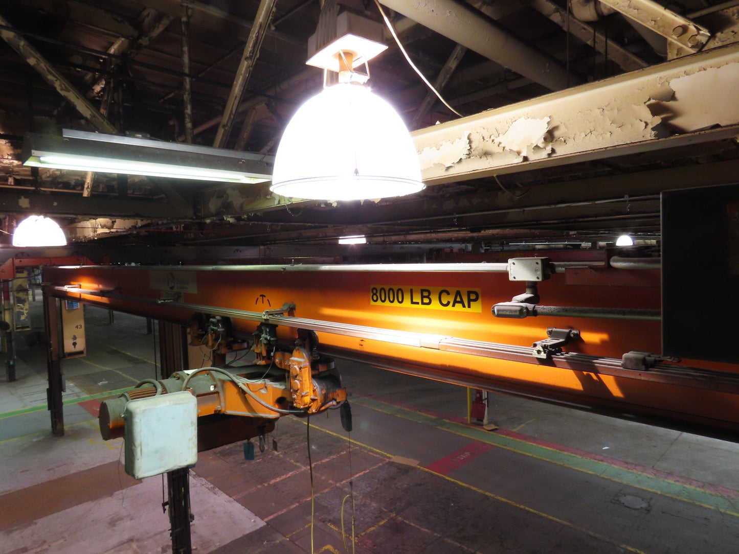 Cleveland Tramrail P&H 4 Ton Single Girder Underhung Bridge Crane 34' 10" Span