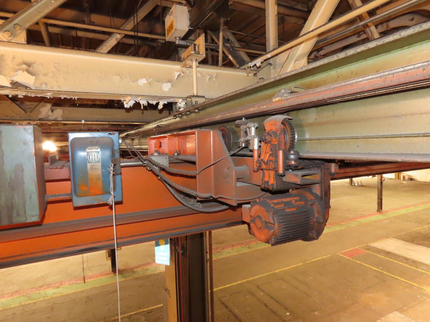 Cleveland Tramrail P&H 4 Ton Single Girder Underhung Bridge Crane 34' 10" Span