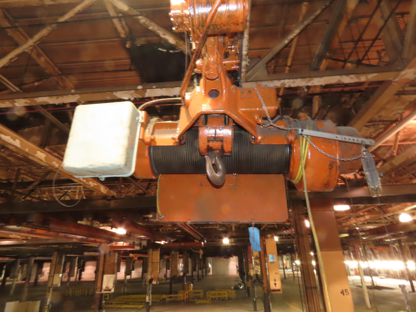Cleveland Tramrail P&H 4 Ton Single Girder Underhung Bridge Crane 34' 10" Span