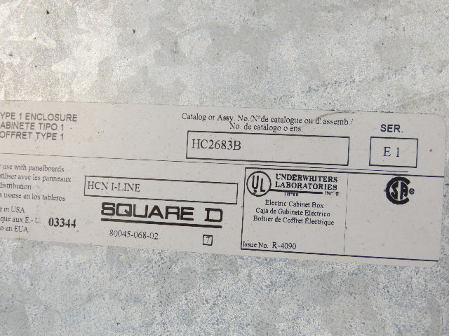 Square D HCM I-Line Panelboard Breaker Box 200 Amp 480V 3 Wire Main Lug 54 Space