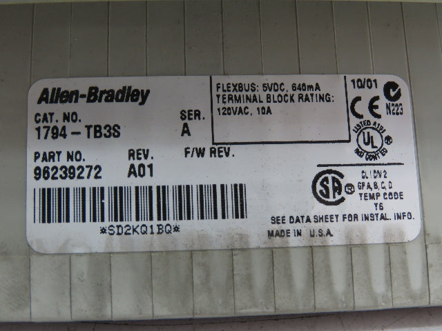 Allen Bradley 1794-IE4XOE2 Flex I/O Analog Combination Module 4-In/2-Out REV A01