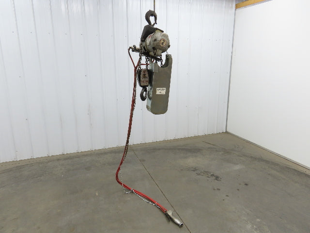 Gardner Denver 2 Ton 4000Lb Pneumatic Air Chain Hoist 11' Lift Hook Mount