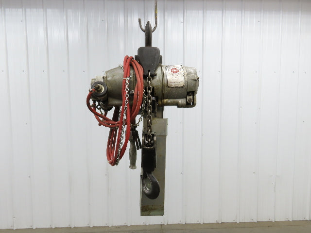 Gardner Denver 2 Ton 4000Lb Pneumatic Air Chain Hoist 11' Lift Hook Mount