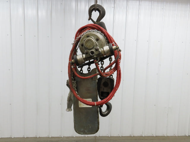 Gardner Denver 2 Ton 4000Lb Pneumatic Air Chain Hoist 11' Lift Hook Mount