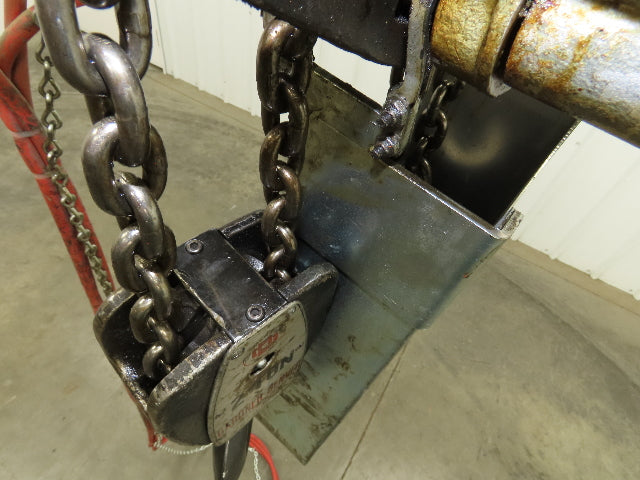 Gardner Denver 2 Ton 4000Lb Pneumatic Air Chain Hoist 11' Lift Hook Mount
