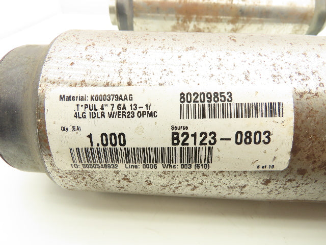 Rapistan K000379AAG Belt Conveyor Steel Idler Pulley 4" Dia 13-1/4"W Lot of 2