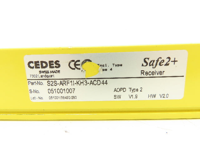 Cedes S2S-ARF1I-KH3-ACD44 Safe2+ Safety Light Curtain Receiver Only 360mm Long