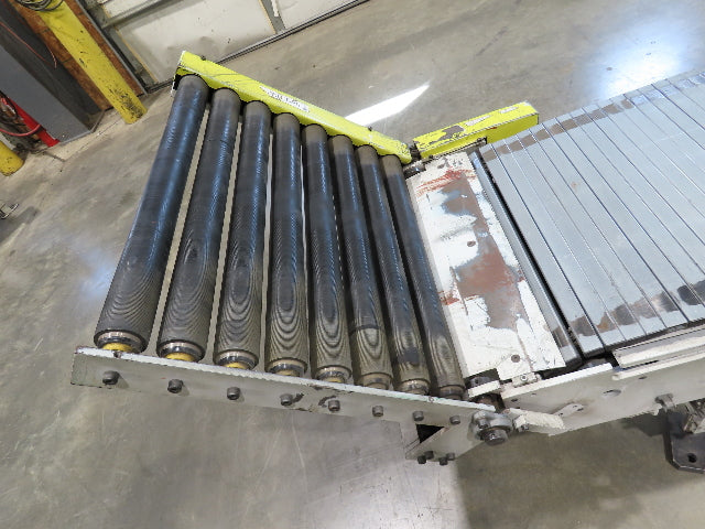 Steel Slat Top Conveyor w/Pneumatic Tilt Roller Bed 460V 3PH Chain Drive
