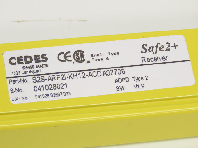 Cedes S2S-ARF2I-KH12-ACD Safe2+ Safety Light Curtain Receiver 1500mm Barrier