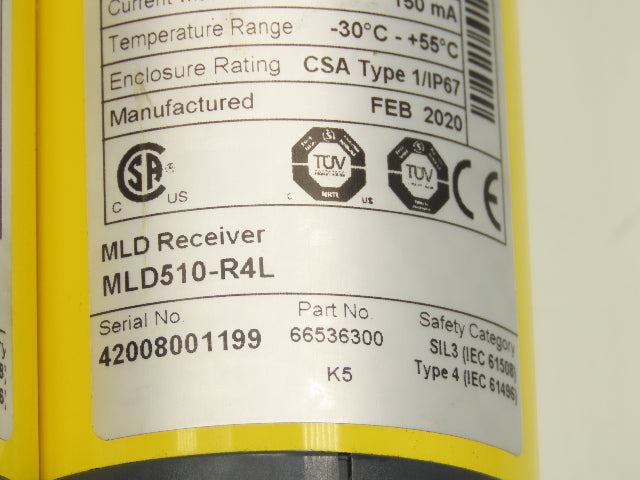 Leuze MLD510-R4L Safety Light Curtain Receiver Transmitter Set 950mm