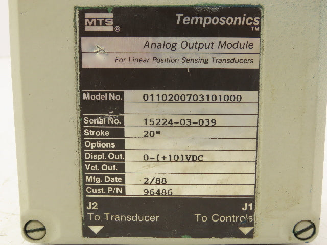 Temposonics 0110200703101000 Analog Output Module 0-10VDC 20" Stroke