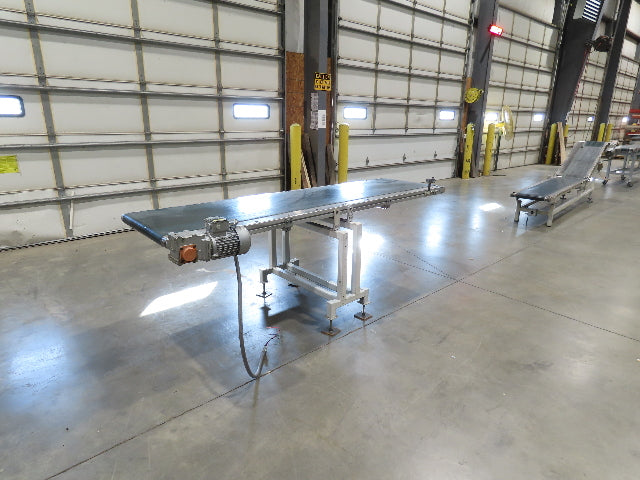Gammerler 28"x8' 5" Slider Bed Conveyor 22" Flat Belt 125 FPM 480V Low Profile