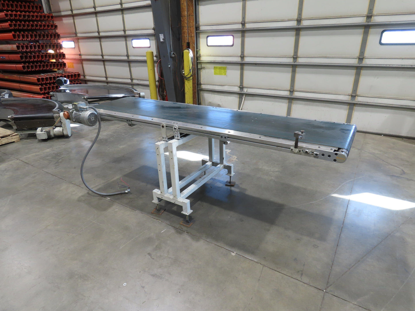 Gammerler 28"x8' 5" Slider Bed Conveyor 22" Flat Belt 125 FPM 480V Low Profile