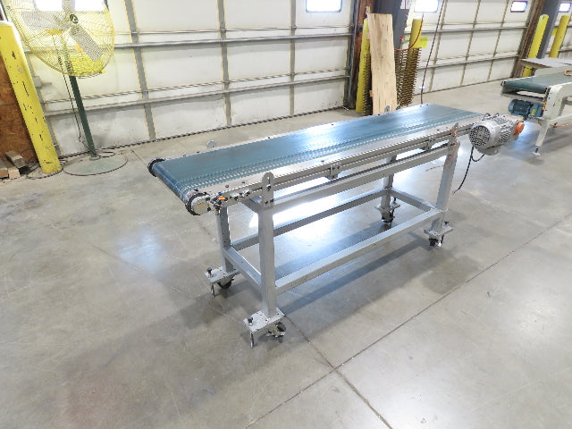 Gammerler 20"x 81"L Slider Bed Conveyor 14" Flat Belt 285 FPM 480V Low Profile