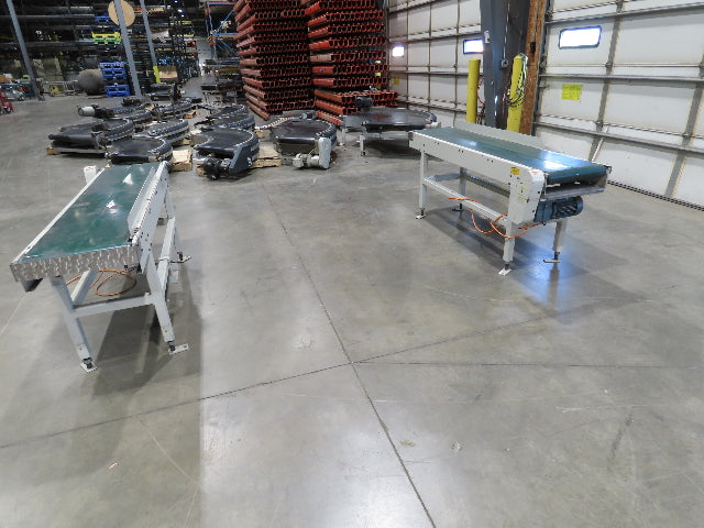 Buhrt 18"x 77" Slider Bed Conveyor 16" Flat Belt 460V RH Belt Drive 250 FPM