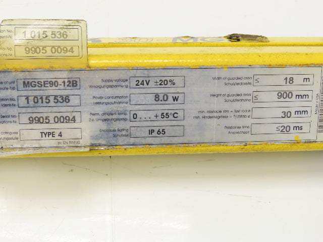 Sick 30-MGS MGSE90-12B Safety Light Curtain Receiver 900mm