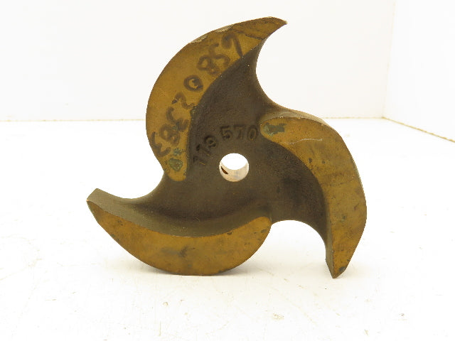 Bronze Pump Impeller 3-Blade 1/2" Bore 4.5" OD