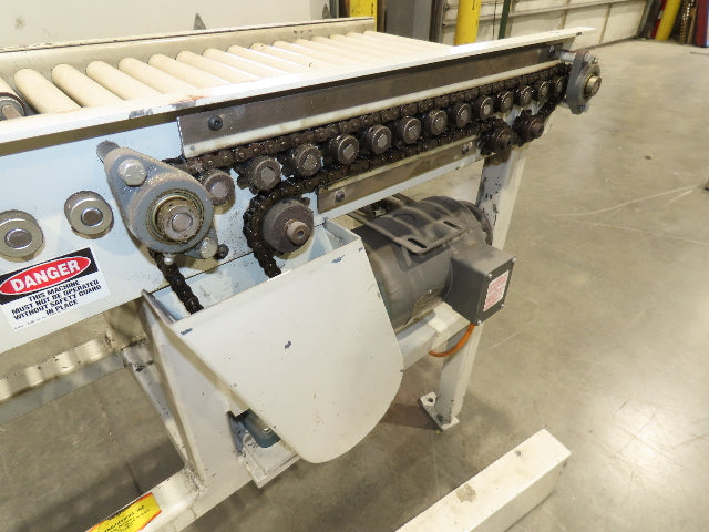 Buhrt 20"x 50"L Plastic Roller Conveyor 16"BF 80 FPM Chain Drive 460V