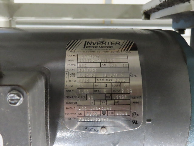 Buhrt 20"x 34"L Plastic Chain Conveyor 12" Mattop Intralox LH Belt Drive 460V
