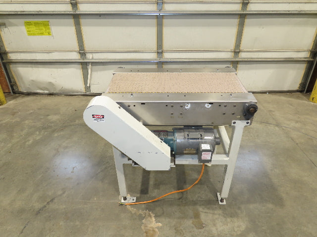 Buhrt 20"x 34"L Plastic Chain Conveyor 12" Mattop Intralox LH Belt Drive 460V