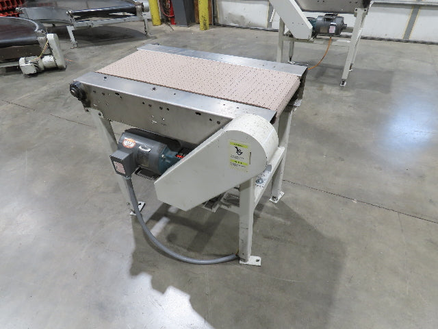 Buhrt 20"x 34"L Plastic Chain Conveyor 12" Mattop Intralox RH Belt Drive 460V