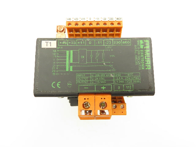 Murrelektronik 856385 Transformer 1Ph HV 208/506VAC LV 24VDC/115VAC