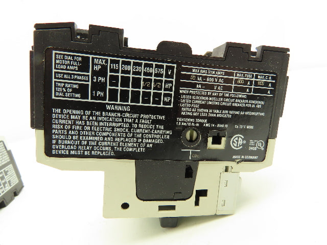 Moeller PKZMO-0.63 Circuit Breaker Motor Protector 0.4-0.63A 600VAC 3PH Lot Of 6
