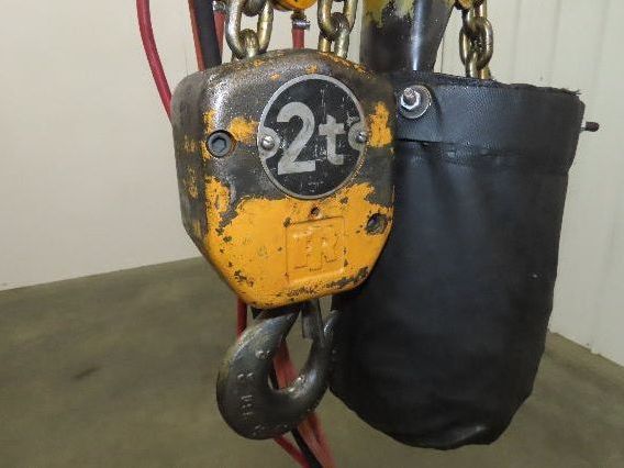 Ingersoll Rand HL2000 2 Ton 4000Lb Pneumatic Air Hoist 16' Lift w/Power Trolley