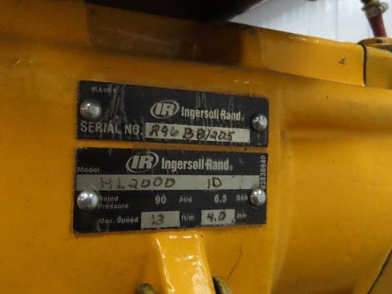 Ingersoll Rand HL2000 2 Ton 4000Lb Pneumatic Air Hoist 16' Lift w/Power Trolley