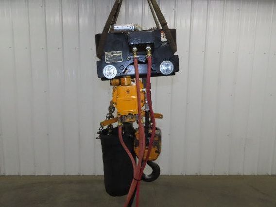 Ingersoll Rand HL2000 2 Ton 4000Lb Pneumatic Air Hoist 16' Lift w/Power Trolley