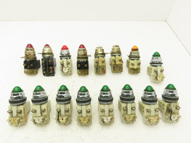 Square D 9001-KM1 Button Mixed Round Dome Illuminated Lot of 16