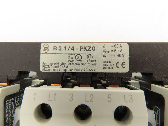 Moeller PKZMO-1 Manual Motor Starter 1A 600VAC 3PH 1/2HP Lot Of 6